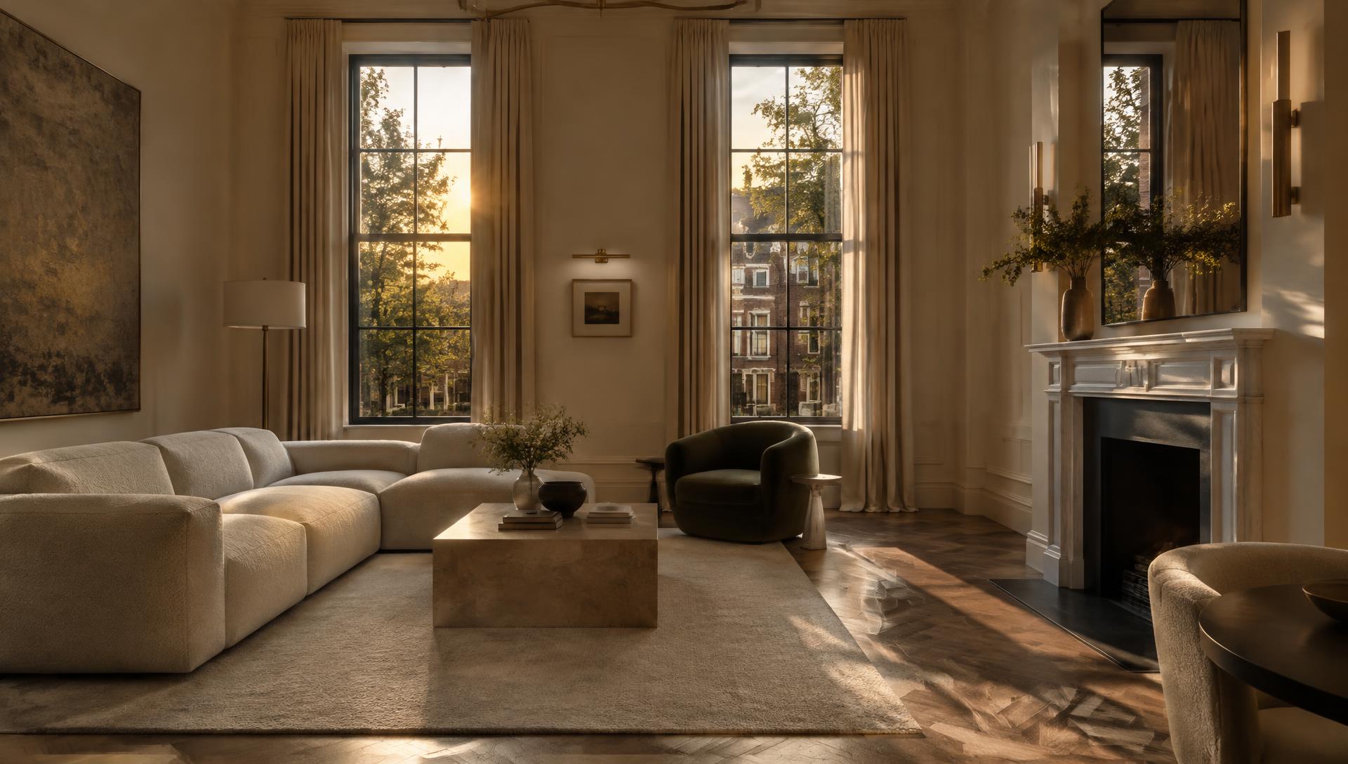 Sunlit luxury residence interior